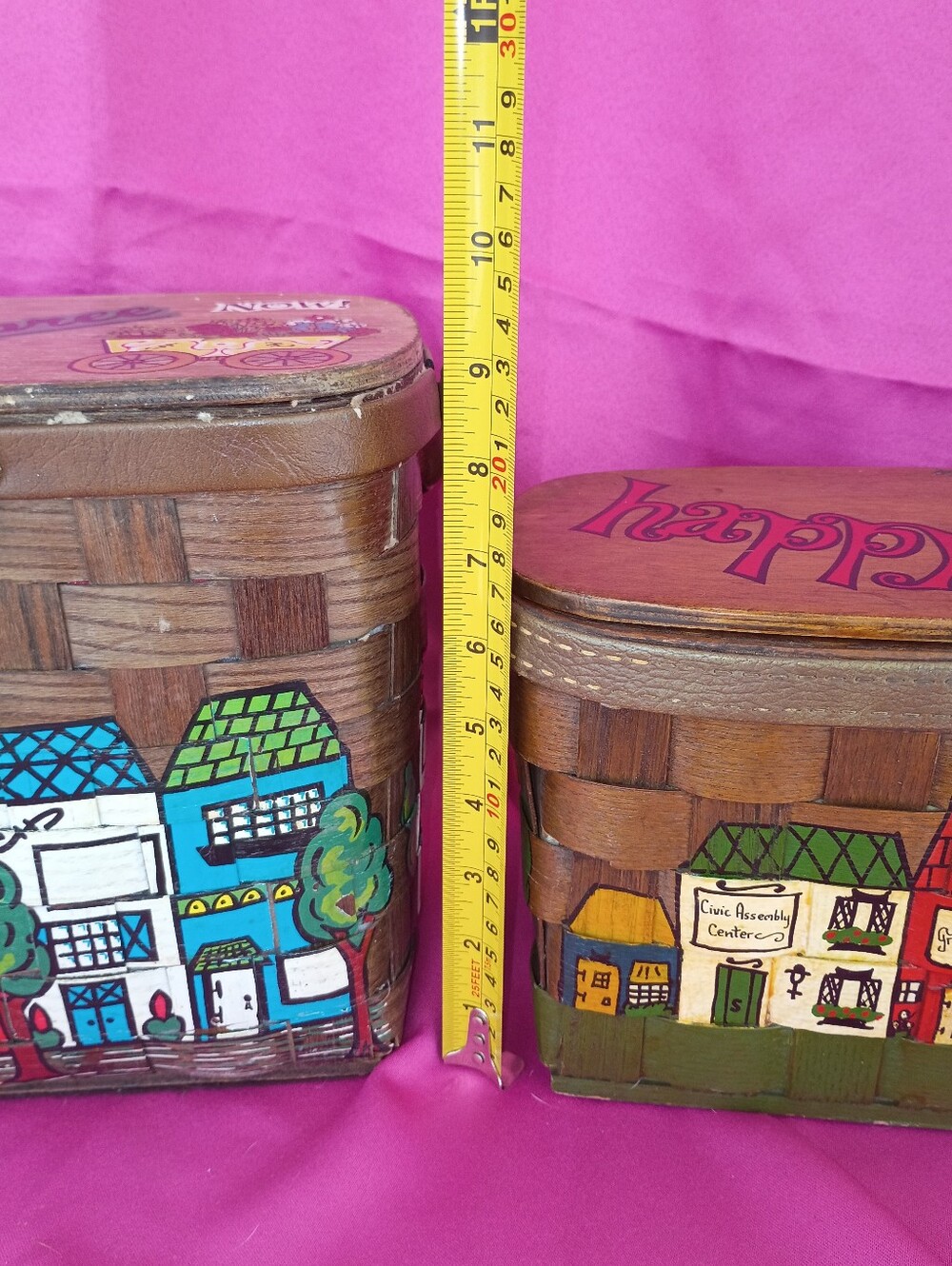 Caro Nan Hand Painted Vintage Baskets - Set of 2 - Picture 15 of 16